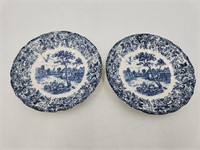 VTG Blue & White Dishes English Country village