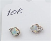 10k Gold Opal Post Earrings