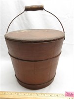Vintage Wooden Ice Cream Bucket w/ handle