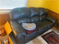 Black leather Sleeper couch