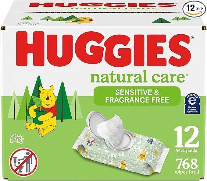 12pk/768ct Huggies Sensitive Baby Wipes Unscented