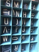 Box of sign letters