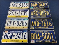 lot of 8 PA License Plates Car,Truck,90's,2000's