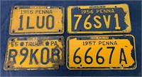 lot of 4 PA License Plates,1955,56,57,Truck 55