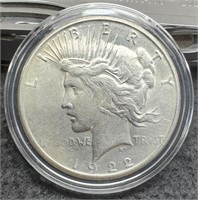 1922-S Peace Silver Dollar AU