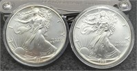 (2) Silver Eagles: 1991, 1995 BU