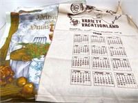 Pair of dish towels 1968 calendar