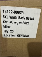 Case of (25) 5XL White Body Guard Coverall