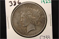 1922 PEACE DOLLAR COIN