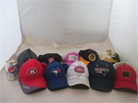10 casquettes sportives et de marque