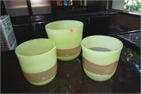 Set of 3 Large Rim Vases