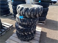 (4) 10x16.5 Skid Steer Tires & Rims