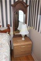 Side Table, Lamp & Mirror