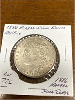 1886 MORGAN SILVER DOLLAR EX/FINE