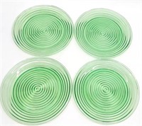 (12) Circular Green Glass10"  Plates