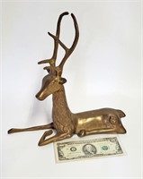 Vtg. BRASS REINDEER SCULPTURE - MCM DECOR