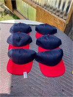 6- OC Blue hats/ Red Brim- New