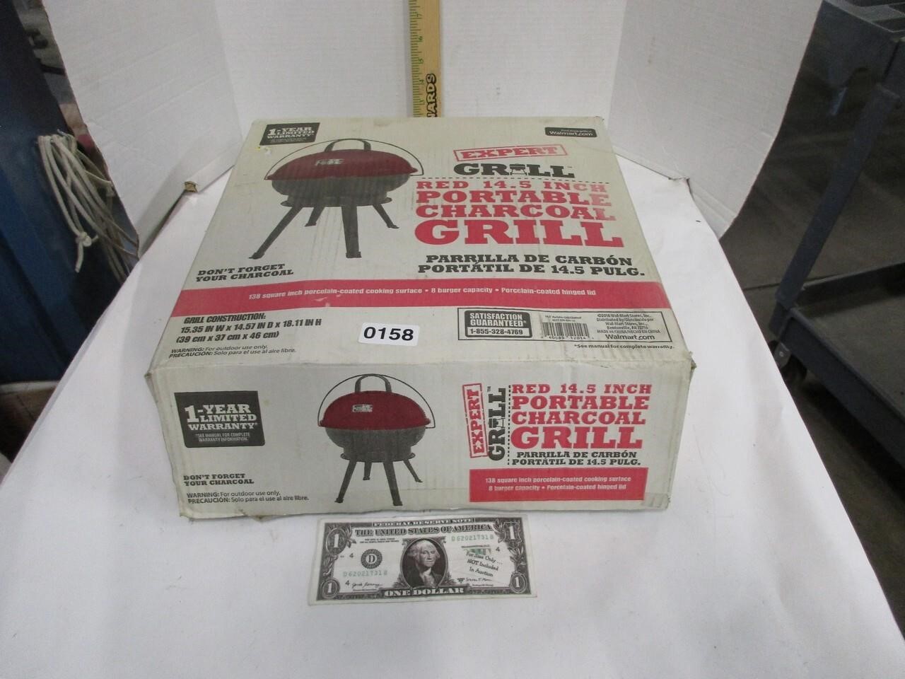 $Deal Red Charcoal Grill - Unused