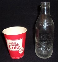 1960's Coke bottle & cup.