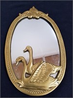 Vintage 7.5 x 12 in brass mirror decor