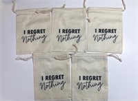 5Pcs 7.5x6Inch I Regret Nothing Bags