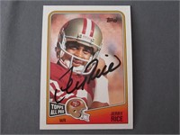 JERRY RICE SIGNED SPORTS CARD WITH COA