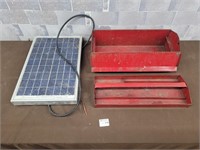 Metal tool box, solar pannel