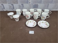 Fine china tea cup and saucer sets with mugs