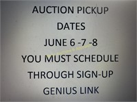 PICKUP DATE FOR AUCTION