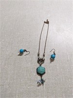 Turquoise Necklace & Earrings Set