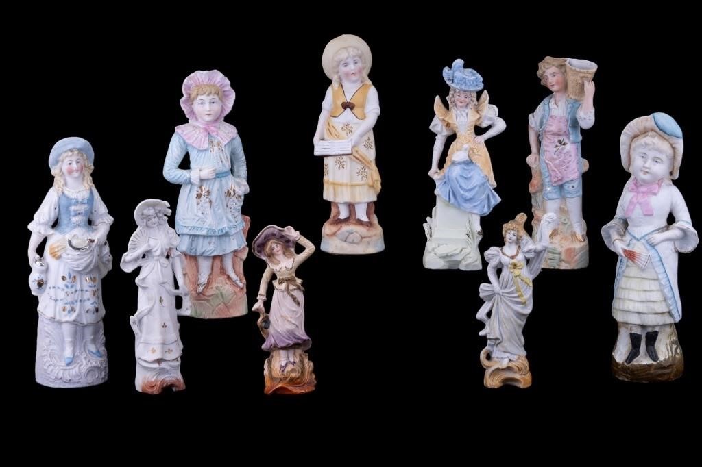 German Bisque Porcelain Figurines (8 Pc.)