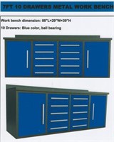 NEW 7ft 10 Drawers Metal Work Bench