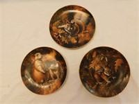 3 decorative plates "Allen's Lil Critters" series