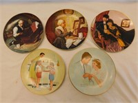 5 decorative plates, Norman Rockwell prints