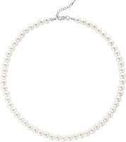 Elegant 8.00mm White Pearl Necklace