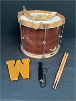 Vintage Williams High School Drum with Letter