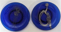 2- Erte' Art Nouveau Cobalt Plates 8.25"