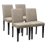 $180 Setof 4 Beige Dining Chairs Fabric Upholstere