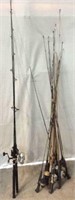 Large Lot Of Assorted Fishing Poles V6A