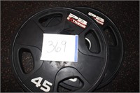 Set of (2) 45LBS PB Extreme Weight Plates