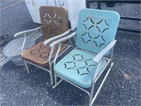 2 outdoor metal chairs