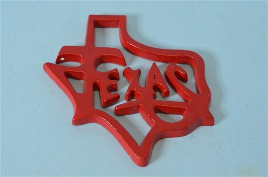 Cast Iron Texas Sign in Red