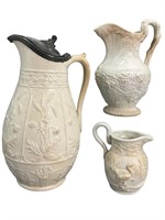 (3) T.J & J Mayer, Victorian Ironstone Pitchers