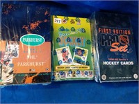 3 boxes of unopened hockey cards