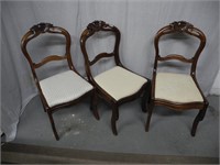 Three Antique Balloon Back Chairs