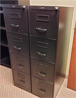 (2) 4 Drawer Metal File Cabinet w/ Keys   (O# 56C)