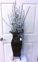 Decorative Wicker Stand w/Pussy Willows