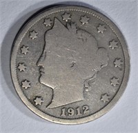 1912-S LIBERTY NICKEL GOOD