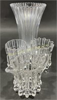 Victorian Broken Column Crystal Glass & Vase