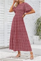 ZESICA Women's Summer Maxi Dress - Large